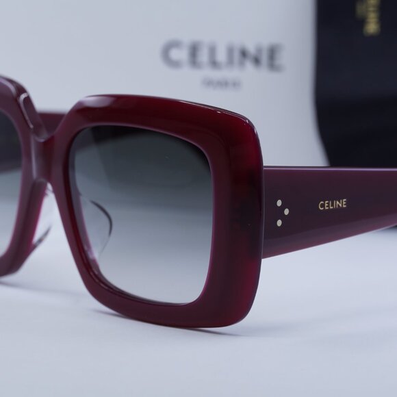 Final Price! Celine CL40263F 69B Shiny Burgundy Sunglasses - Picture 11 of 12